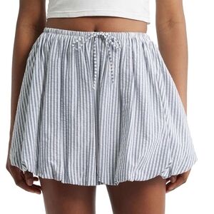 Zara Basic Navy and White Striped Skirt